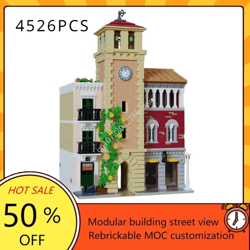 

4526PCS Old Town Tower Hot City Selling MOC StreetView Model Creative Architecture Assembly Birthdayal Puzzle Toy Christmas Gift