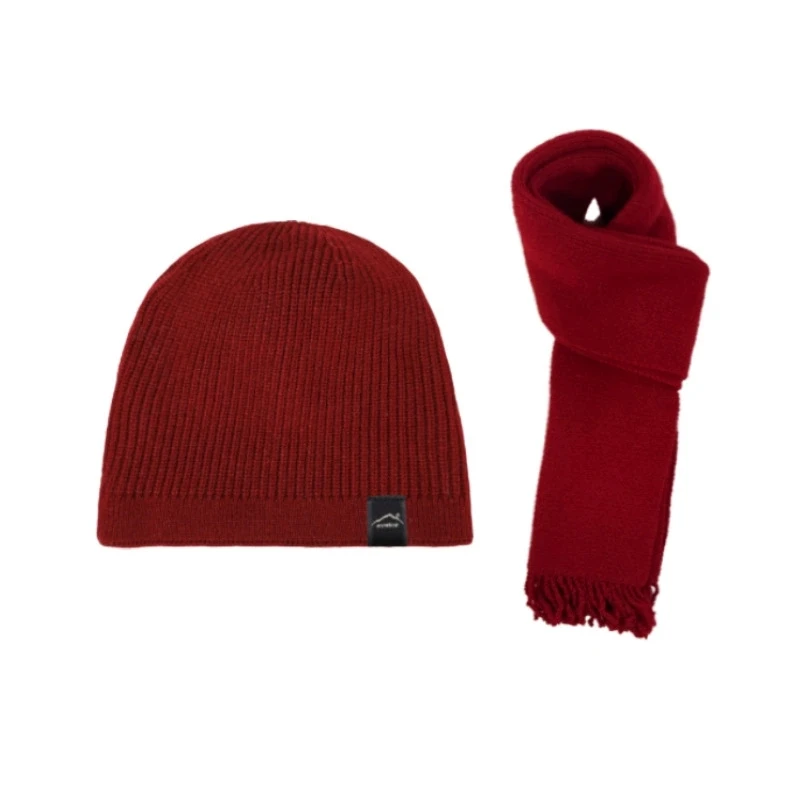 Set cappello caldo unisex e sciarpa per il collo per protezione dal freddo all'aperto Berretto di lana lavorato a maglia con copriorecchie per uomo e donna
