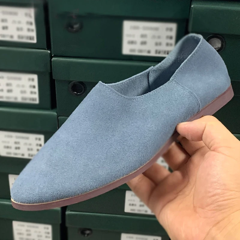 JOZHAMTA Size 35-40 Women Casual Flats Shoes Suede Real Leather Low Heels Summer Loafers Shoes 2025 Slouchy Daily Office Dress