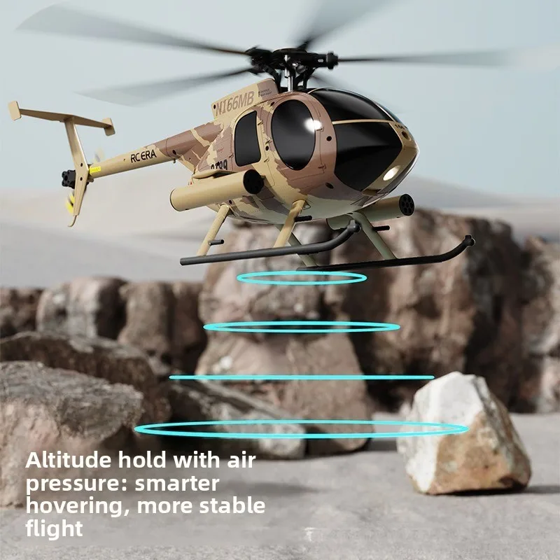 Simulation MD500 remote control helicopter fixed height optical flow military dual brushless motor model aircraft drone