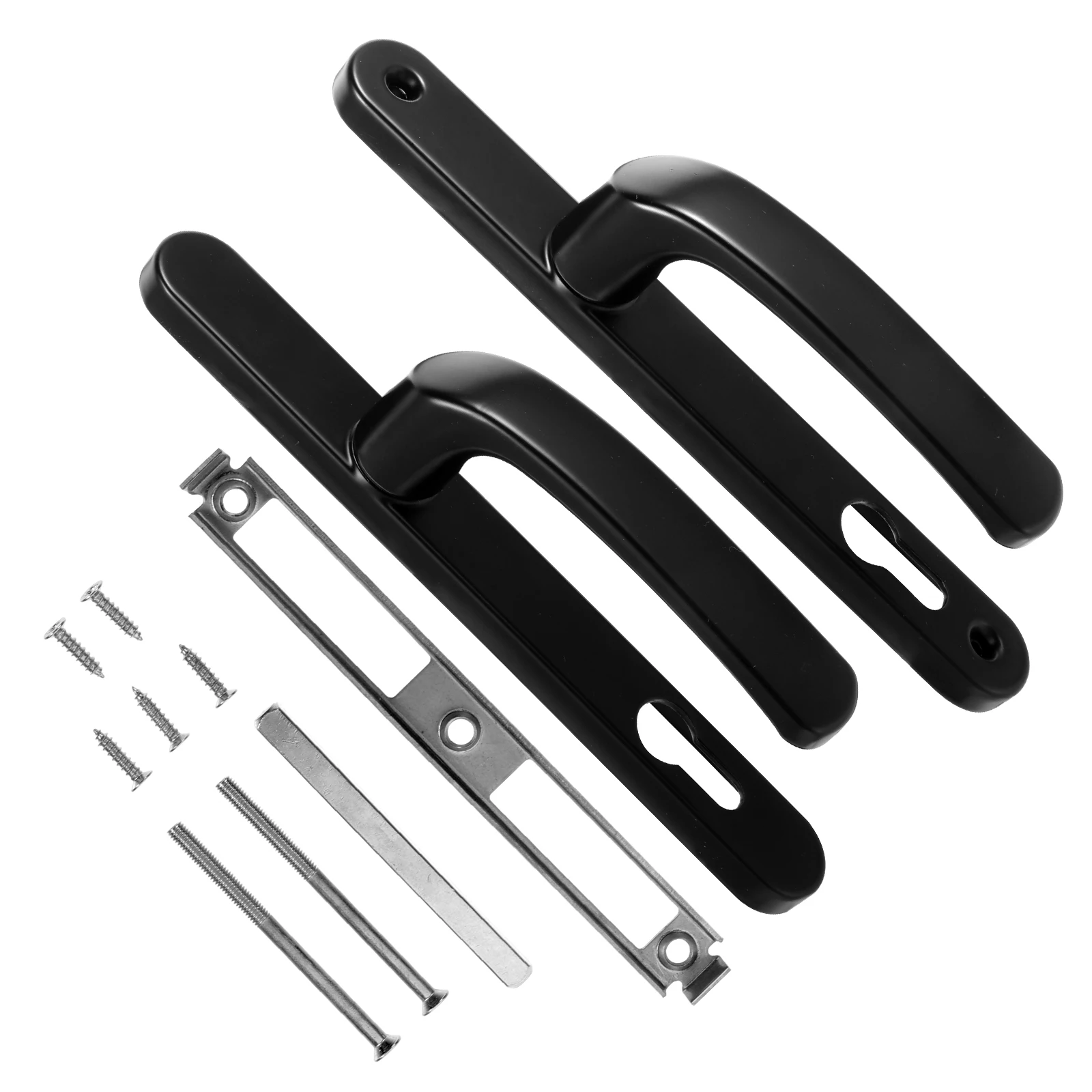 

Aluminum Door Lock 9230 Handle Black 220x30mm Backplate 122mm Screw Center European Style Cabinet Pull Anti-Theft Reliable Lever