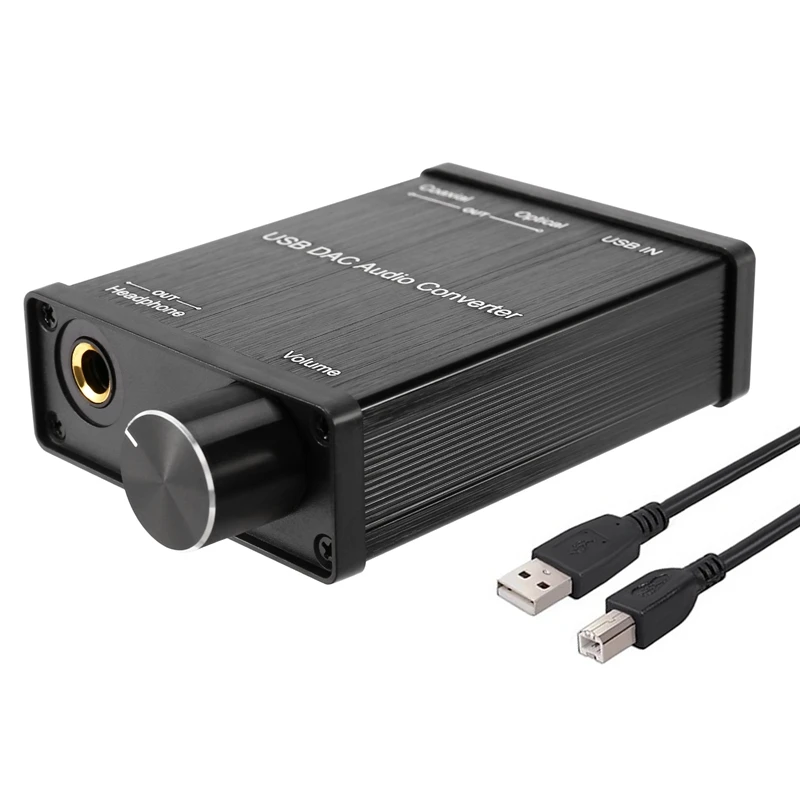 USB To Coaxial S/PDIF Optical 3.5Mm/6.3Mm Headphone Converter USB DAC Digital To Analog Audio Converter For Windows XP