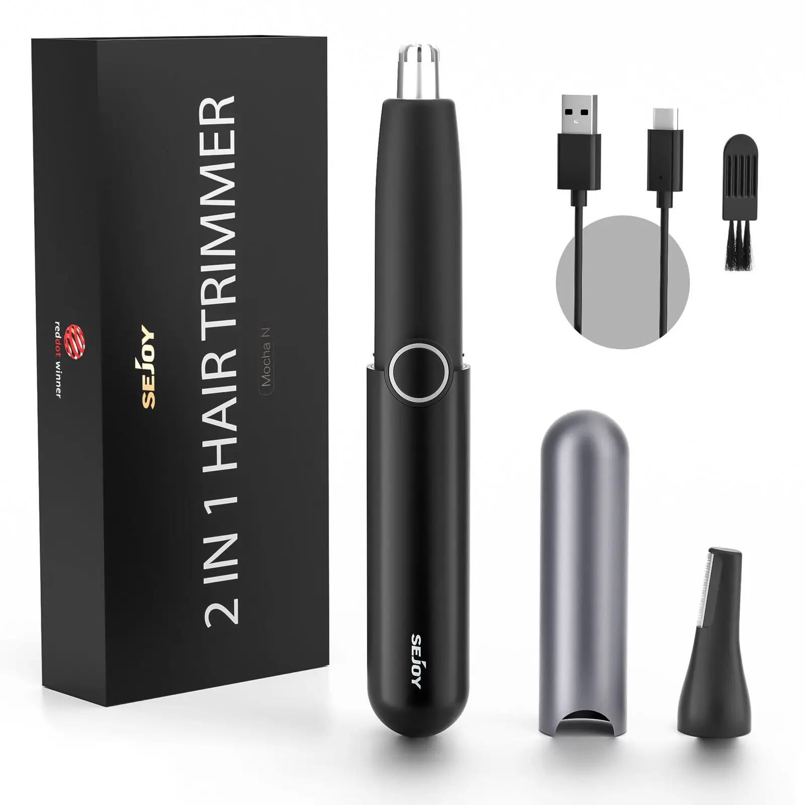 SEJOY 2-IN-1 Ladies Nose Hair Trimmer Male Ear Nose Hair Trimmer Small Electric Trimmer Male Nose Trimmer Business Trip Home Use