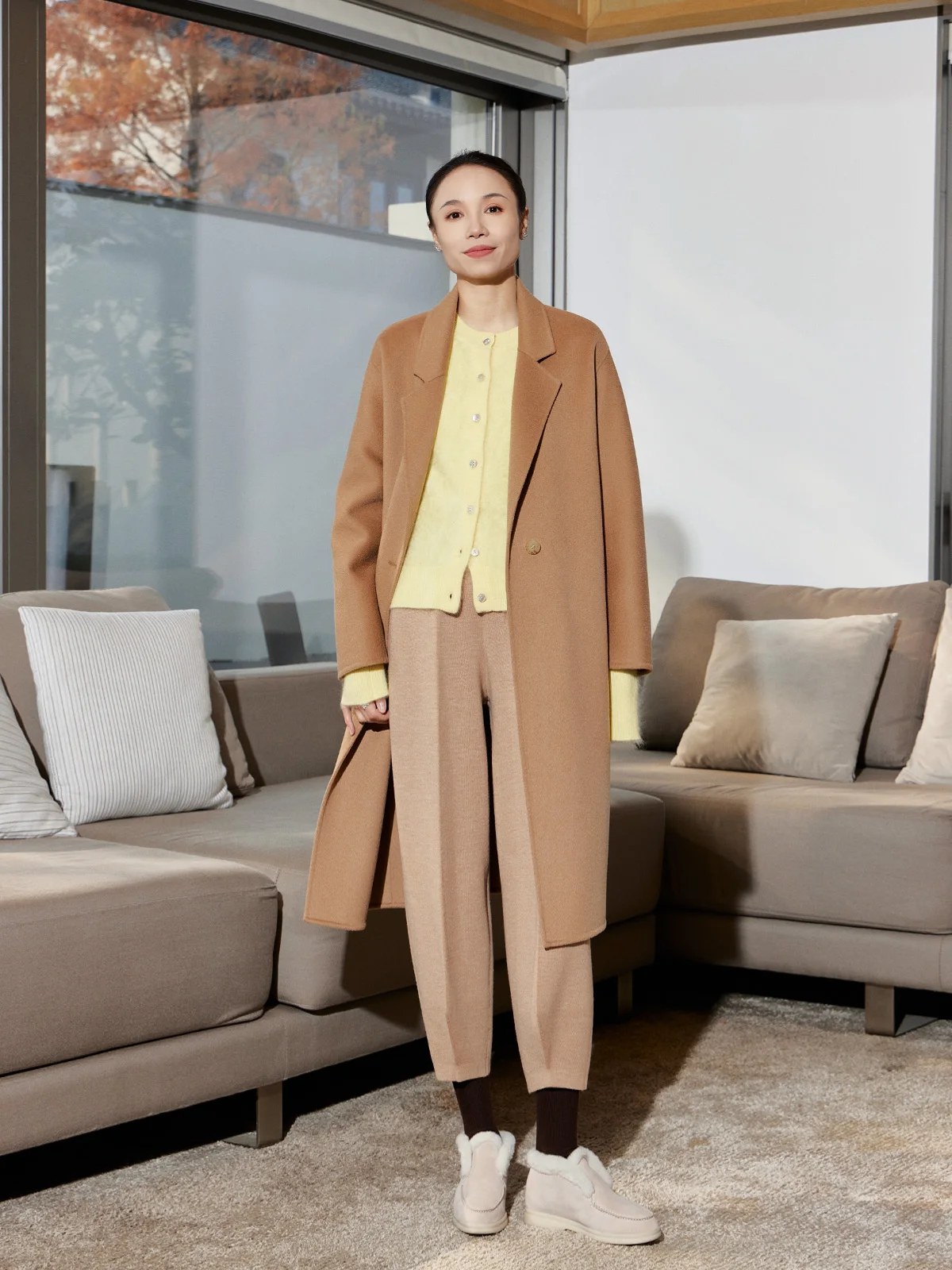 

the Ease Lp Sle Aladdin Comfortable Full Wool Knitted Double-sided 8-pointed Woolen Pants Ladies Casual Pants l Waist