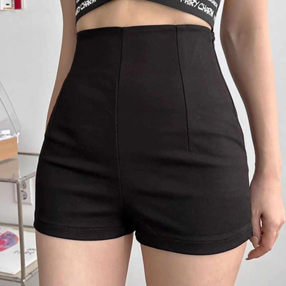 

Белые ультракороткие шорты с высокой талией для женщин, летние, тонкие, облегающие, утягивающие, с эффектом похудения, в стиле «Spicy Girl»