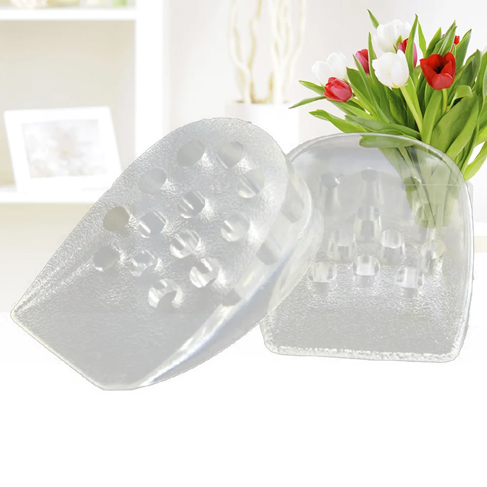 

1 Pair Clear Heel Inserts Height Increase Insoles Invisible Shoe Lifts Moderate Thickness Breathable Sweat Absorbing Reusable
