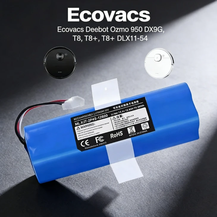 

For ECOVACS Deebot Ozmo 950 T8 T8+ T5Max T10 T9 X1 Robot Vacuum Battery 14.4V 9800mAh, Replacement Li-ion Pack 201-1913-4201