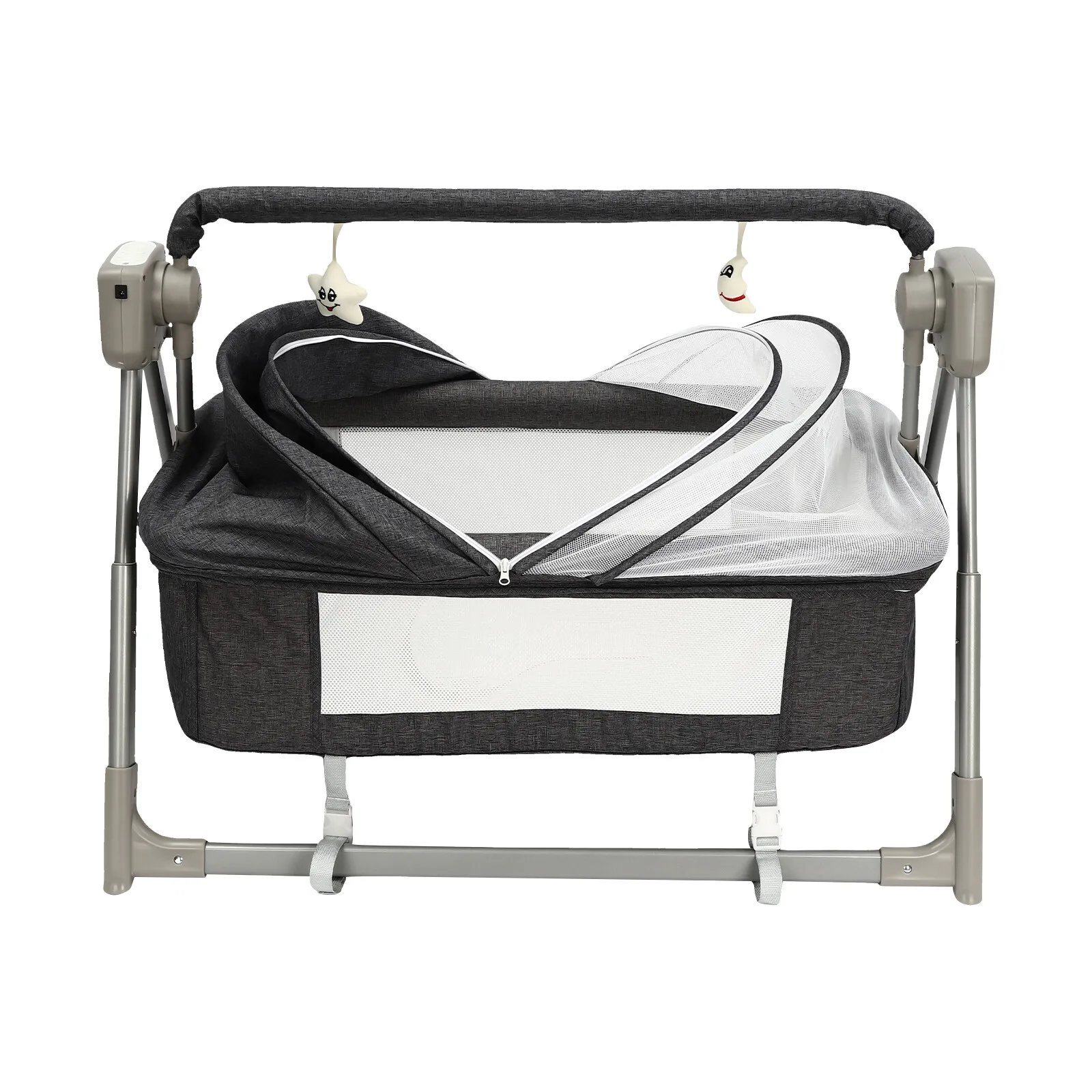 Portable Electric Baby Swing Cradle Bassinet Rocking Crib Infant W/ Bluetooth