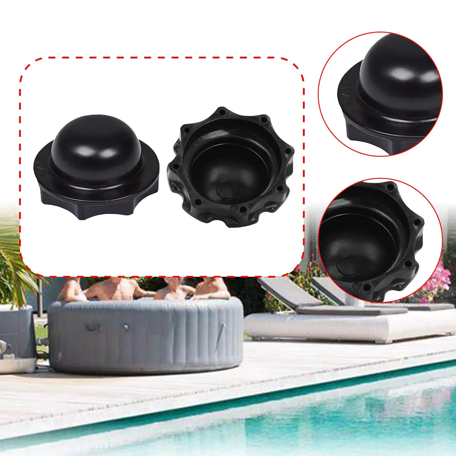 2x 홀 플러그 필터 스토퍼 캡 SPA 풍선 온수 욕조에 대한 신뢰할 수있는 쉬운 설치 편리한 액세서리 부품 교체