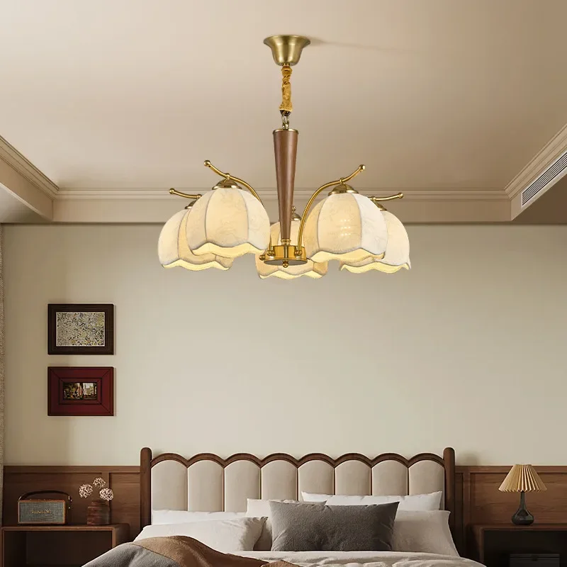 Contemporary Pendent Lamp American Retro Led Living Room Restaurant Bedroom Study Villa Hotel Model Houses Chandelier