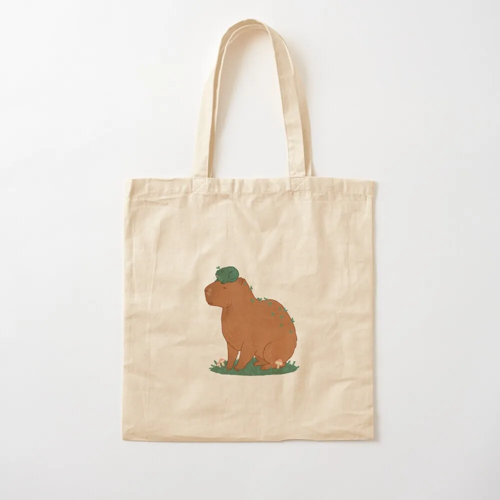 

Capybara and frog 2.0 Tote Bag handbag personalized tote bag Reusable bags bag for beach Canvas Tote