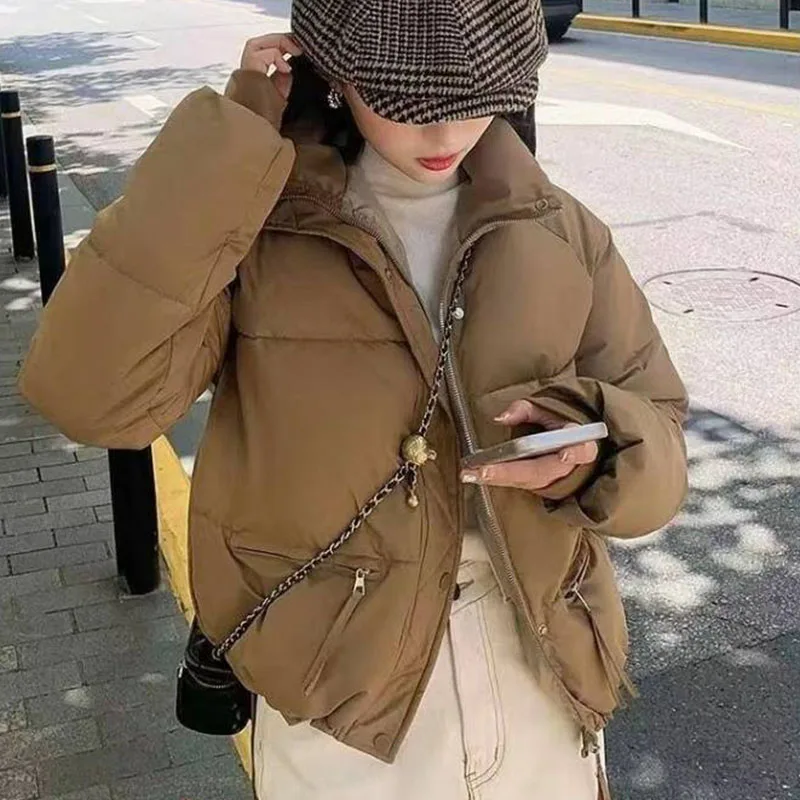 

Зимняя утолщенная короткая хлопковая куртка, женская модная свободная теплая куртка, корейская версия, качественная верхняя одежда, модная женская одежда