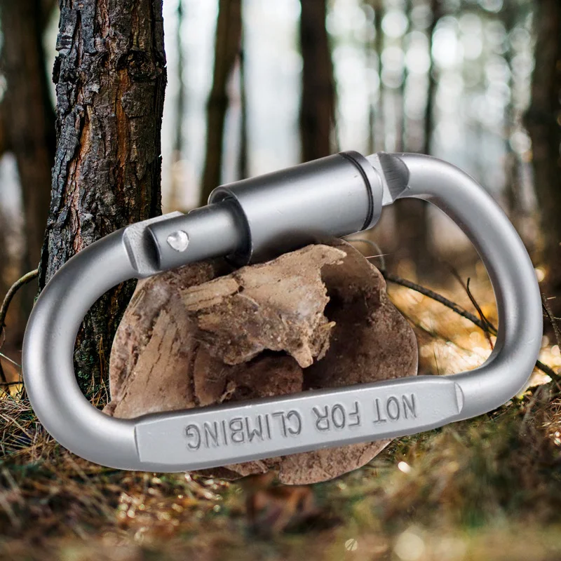 D-ring Shape Hook Outdoor Survival Carabiner Fast Hanging Nut Buckle Mountaineering Karabiners Camping Gear Alloy EDC Keychain