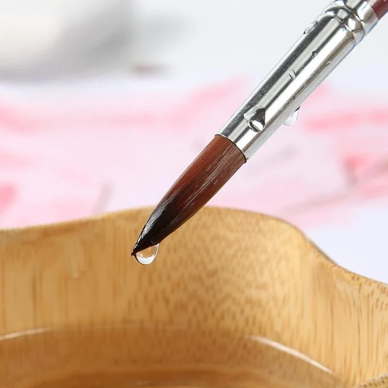 Kolinsky Acrylic Nail Brush Good Quality Nail Art Mink Brush Wood Handle Gel Builder Manicure Brush Drawing Tools Size 6-24