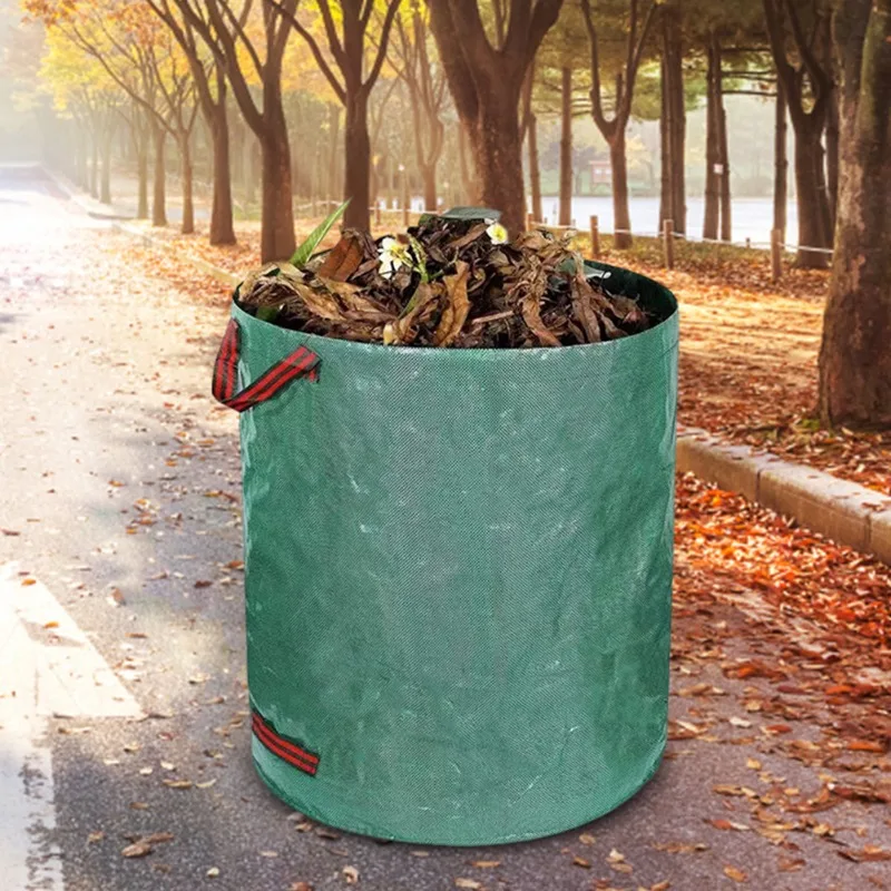 top quality reusable waterproof garden leaf bag, multisize heavy duty yard waste storage container for outdoor gardening