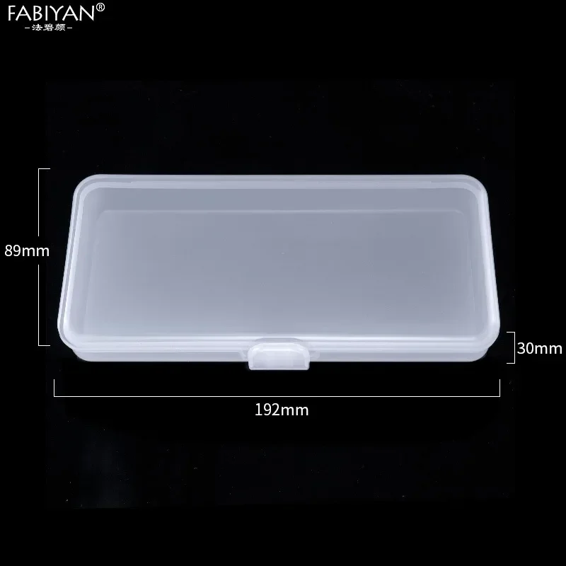 Récipient de manucure en plastique vide, pincettes, poussoir à cuticules, brosses, tampons de coton de nettoyage, boîte de rangement rectangulaire pour Nail Art, outils