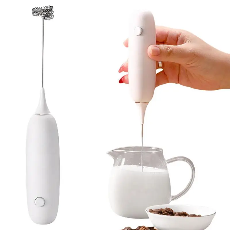 Mini Electric Milk Foamer Blender Wireless Coffee Whisk Mixer Handheld Egg Beater Battery Powered Cappuccino Drink Mixer