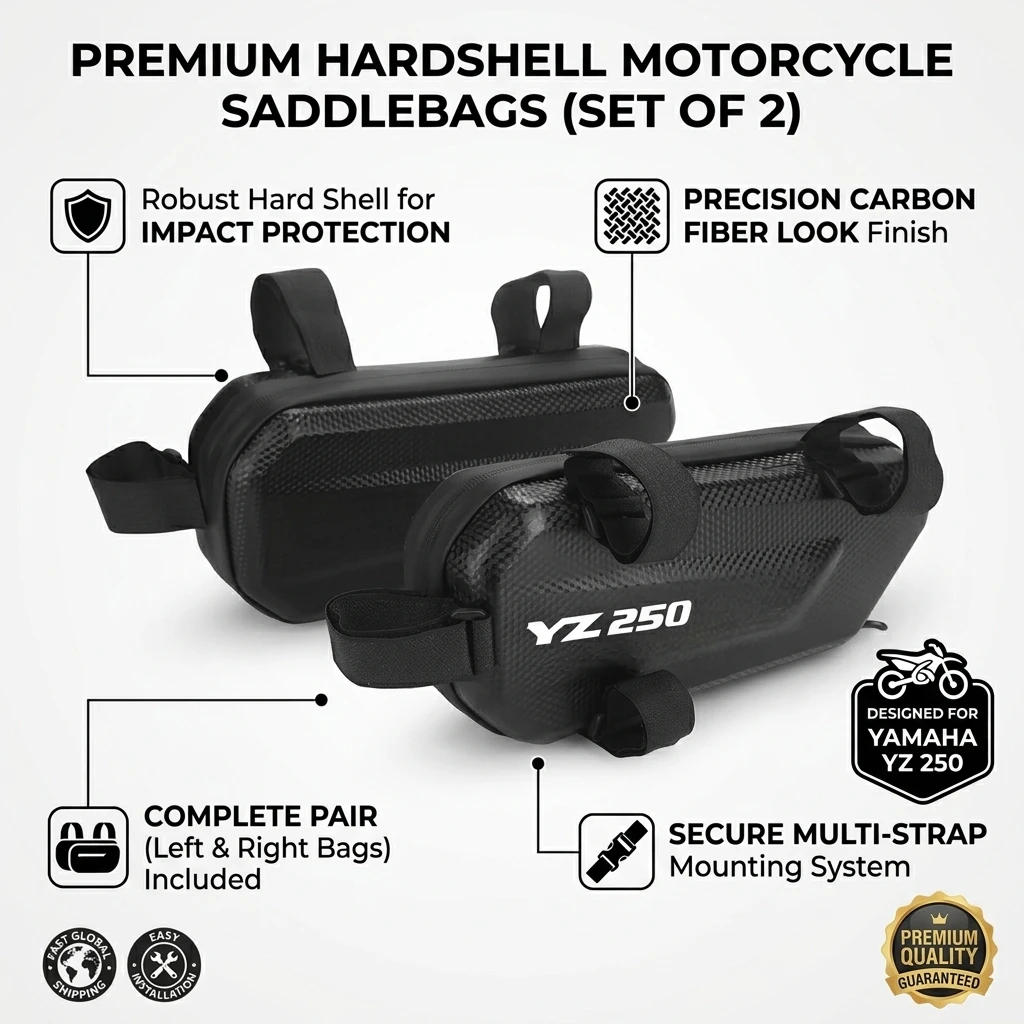 360° Waterproof Protection Hard Shell 3L Motorcycle Gear Bag With LOGO For YAMAHA YZ250 YZ 250 YZ-250 2006 2007 2008 2009 2010