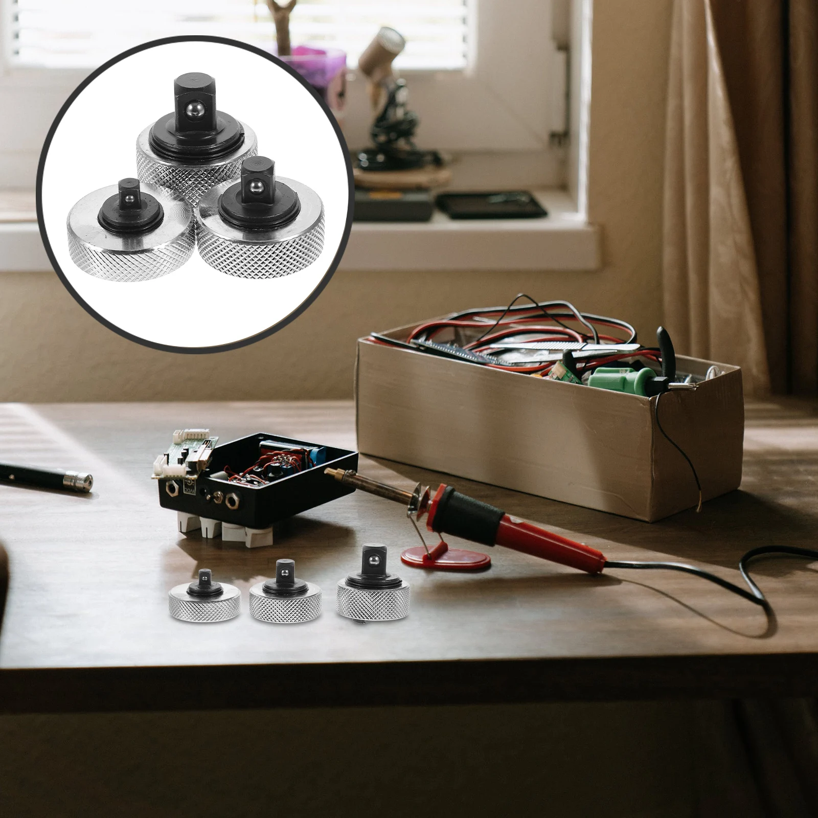 

3 piece Mini Ratchet Wrench Set 1 2'' 3 8'' 1 4'' Thumbwheel Small Tools Steel Compact Light Repair Adjustable