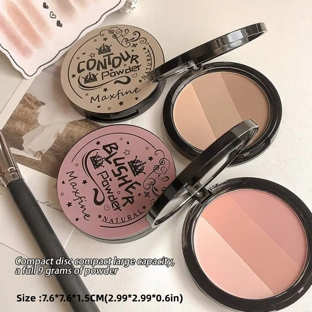 Palette di fard a tre colori Ombretto delicato a lunga durata Vassoio di integrazione per fard Ombretto evidenziatore impermeabile che non sbiadisce