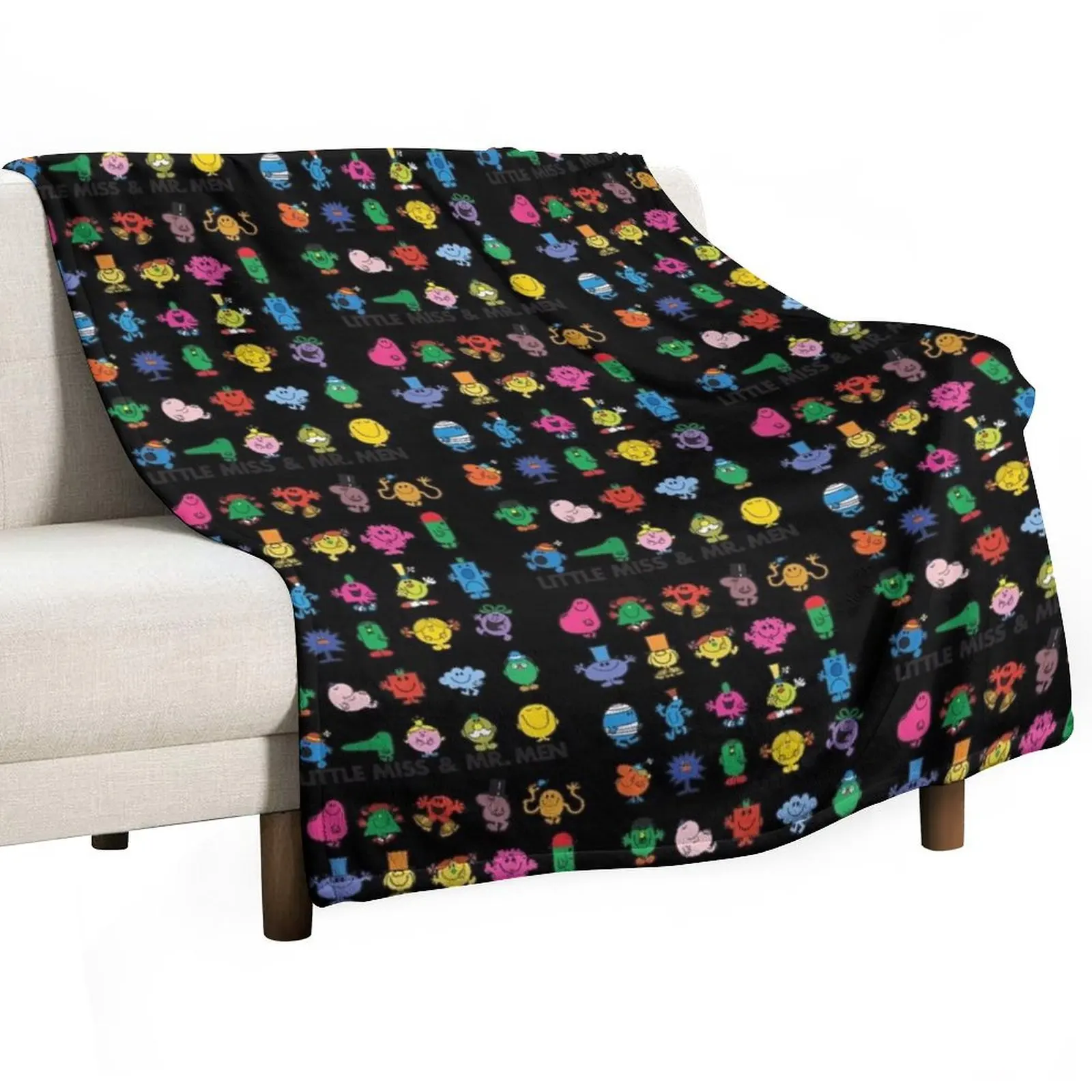Little Miss Mr. Men Throw Blanket Warm Comfortable Blanket Gift for Parents Friends