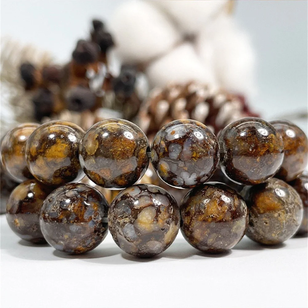 

Natural Bronze Color Opal Stone Jasper Round Loose Beads 6-12mm for Jewelry Making Bracelet Necklace Keychain Women's Earrings