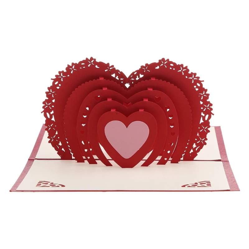 Carte cœur Pop-Up 3D, cartes vœux d'anniversaire mariage, saint-valentin, livraison directe