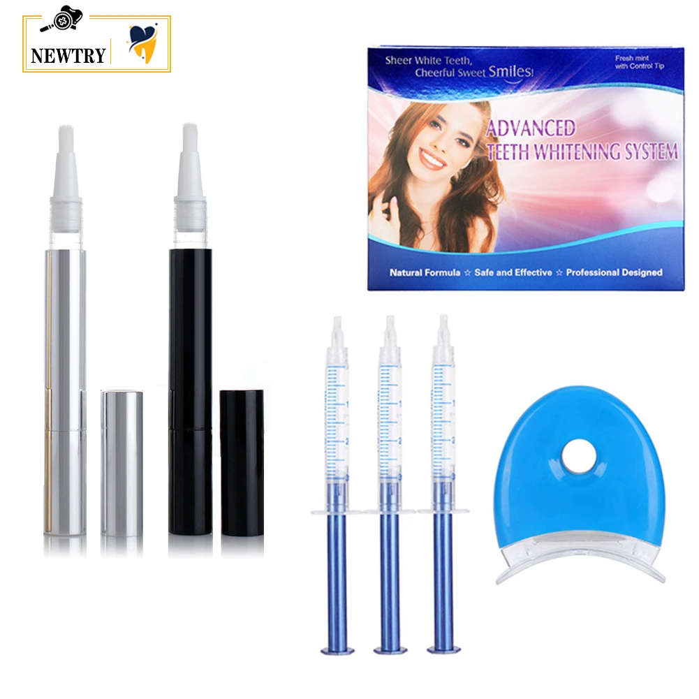 Portable 3ML Teeth Whitening Gel Syringe Carbamide Peroxide 35% 44% Dentist Tooth Bleach System LED Light Dental Oral Care Tools