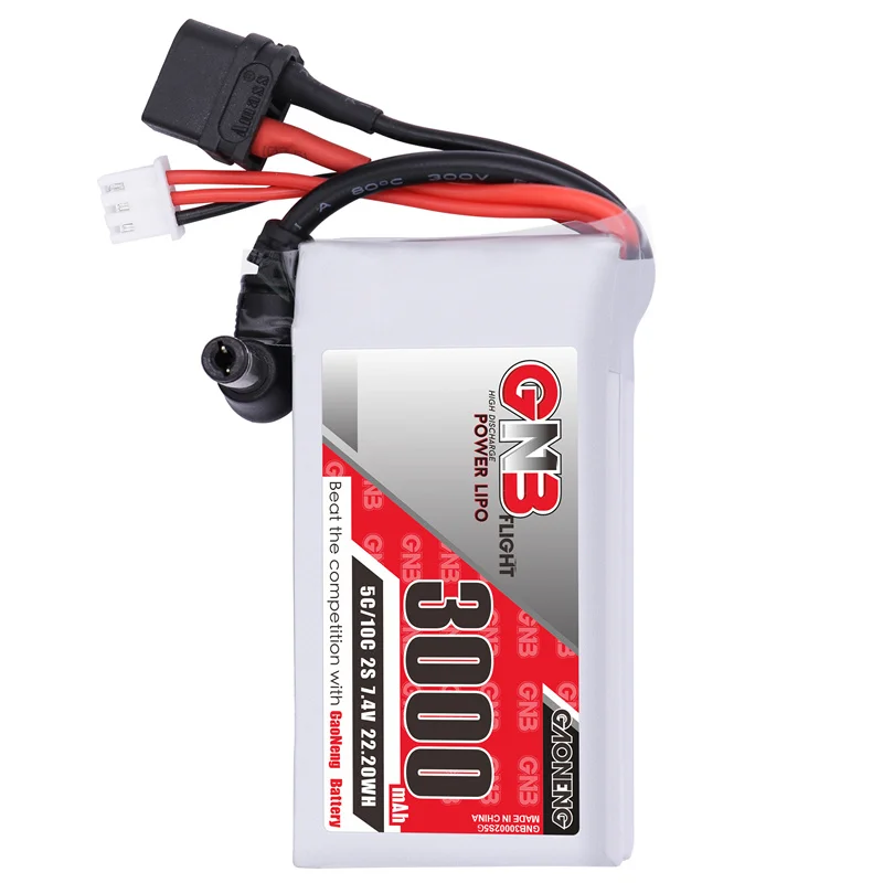 Gaoneng GNB 3000MAH 2S 5C 7.4V Lipo Battery Power Indicator for Fatshark Glasses Dominator Skyzone Aomway FPV Goggles RC Drone