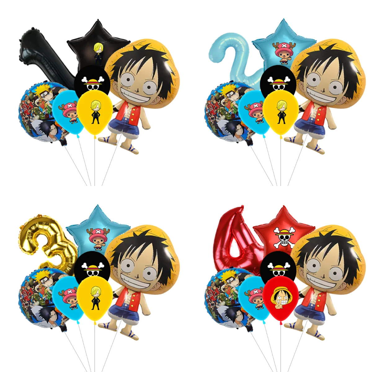 One Piece Luffy Zoro Nami Cartoon Ballonset Happy Birthday Ballons für Kinder Babyparty Dekoration