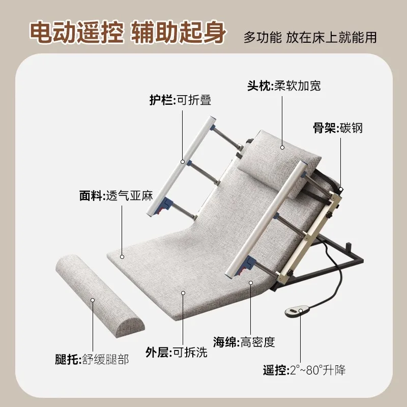 يساعد اللوح الكهربائي لكبار السن، قطعة أثرية للمرضى المنزليين الذين يكذبون في السرير لفترة طويلة، مرتبة رفع خلفية أوتوماتيكية