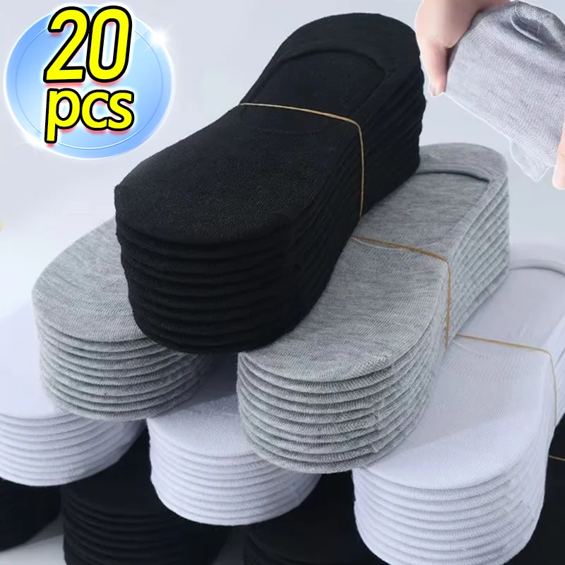 10pairs Men Ankle Socks Solid Color Black White Gray Invisible Breathable Cotton Sports Socks Male Short Socks Women Men Soxes