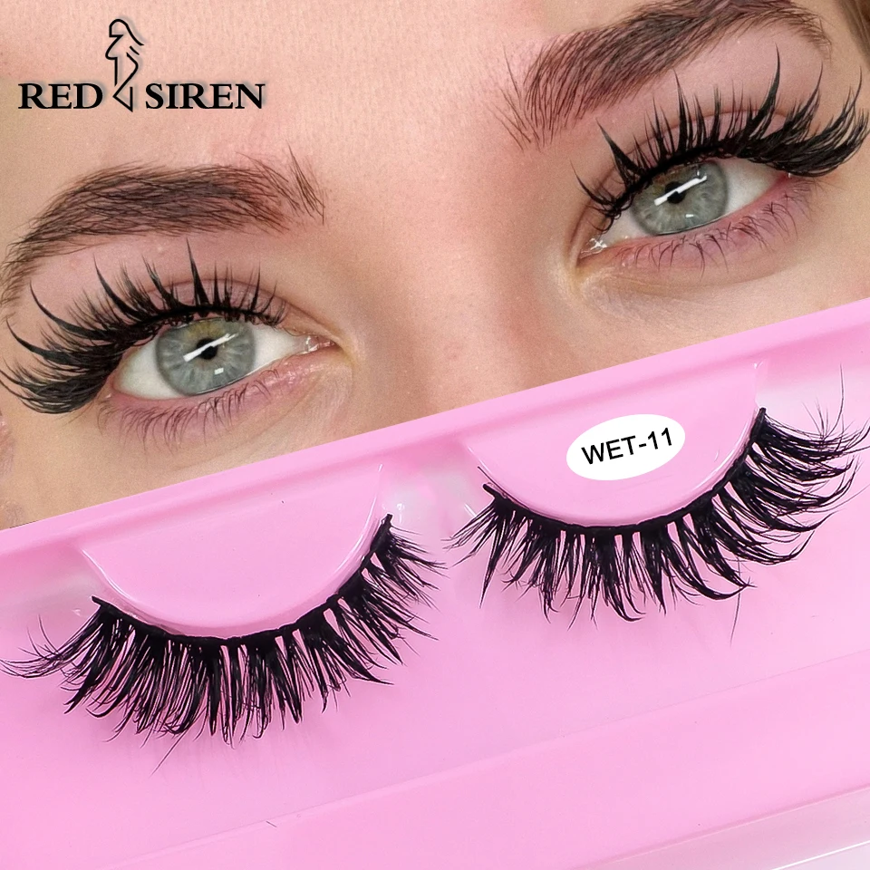 Wet Lash Spikes New Volume Fluffy Full Strip Lashes Makeup Accessories Faux Mink Eye Lashes Vendor C/D Curl False Eyelashes