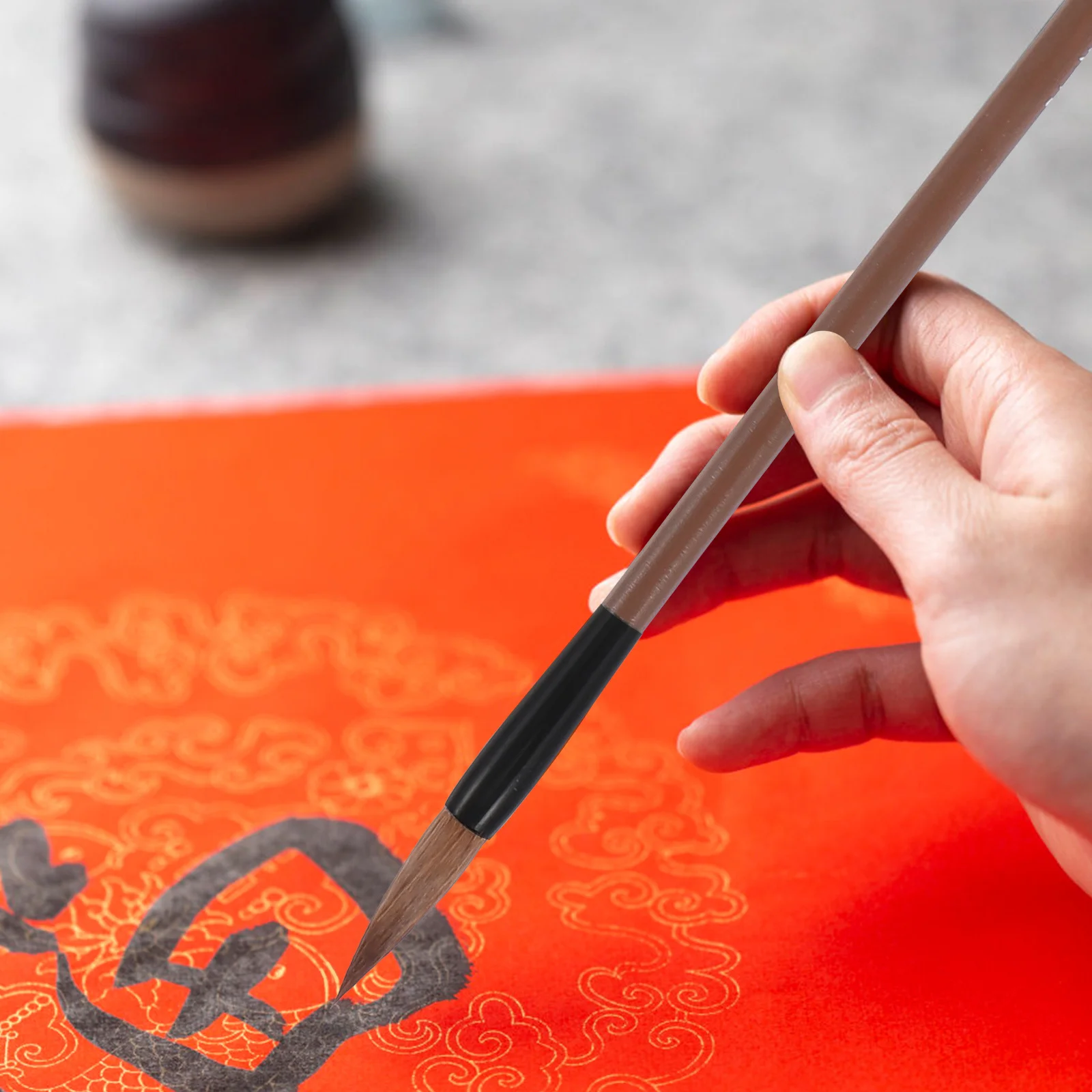 6 قطعة قلم الخط بالألوان المائية مجموعة فرشاة ممارسة الكتابة للطلاب أداة طلاء الشعر ابن عرس معدات القرطاسية الفنية #4