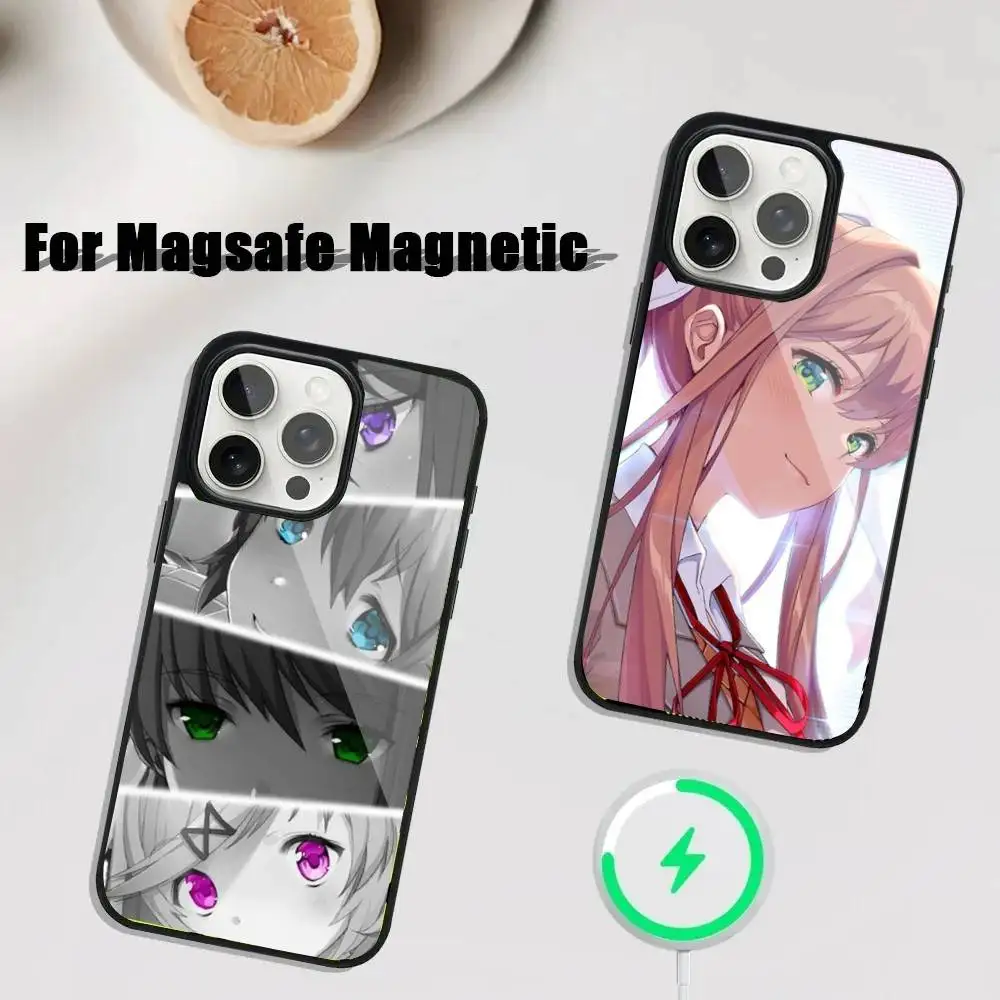 D-Doki Doki Literature C-Club Phone Case For iPhone 16,15,14,13,12,11,Plus,Pro,Max Mini Magsafe Magnetic Wireless Charging