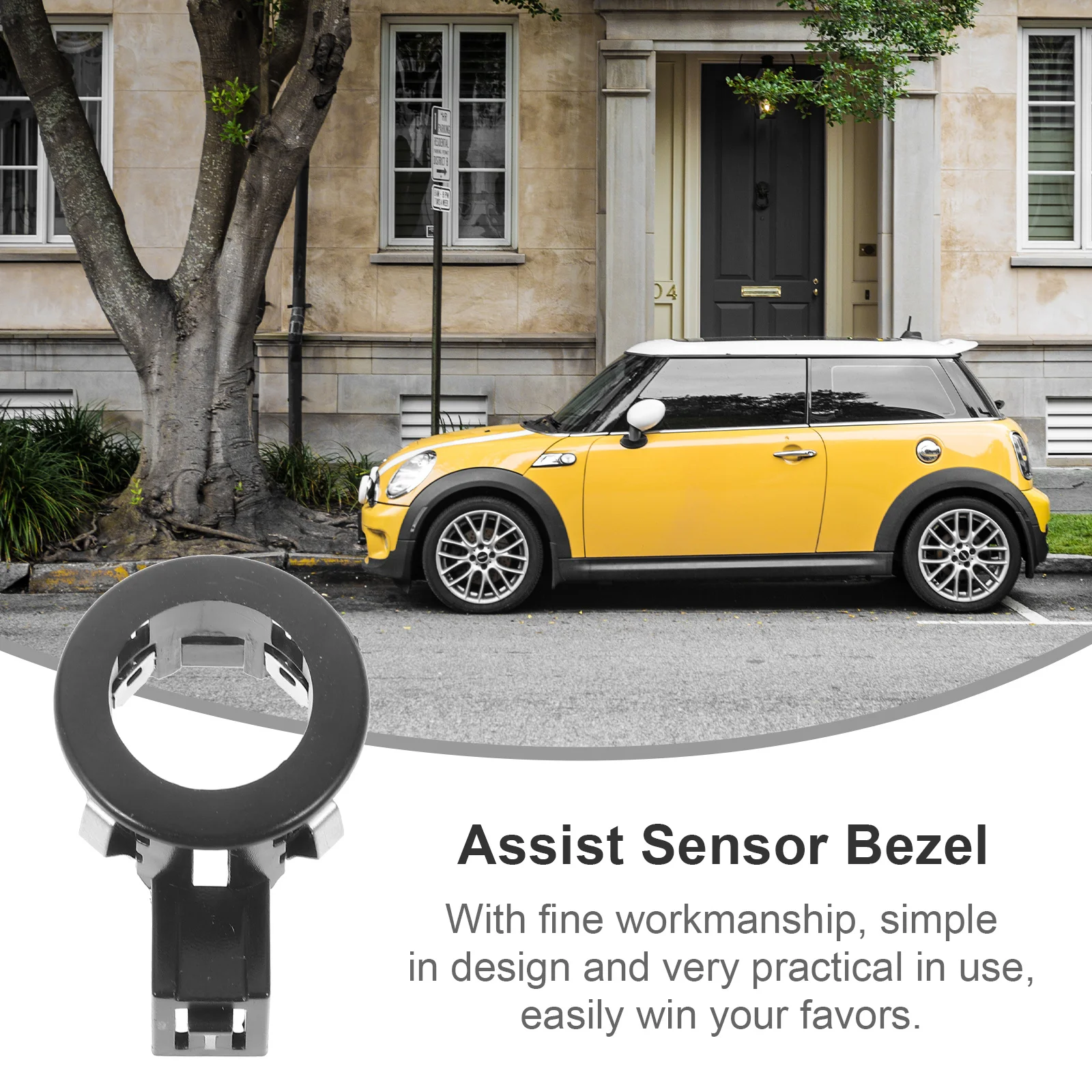 

Assist Bezel Durable Plastic Iron Car Bumper Parking Sensor Bracket Reliable Backup Parking Aid Retainer Easy Install Rear Park