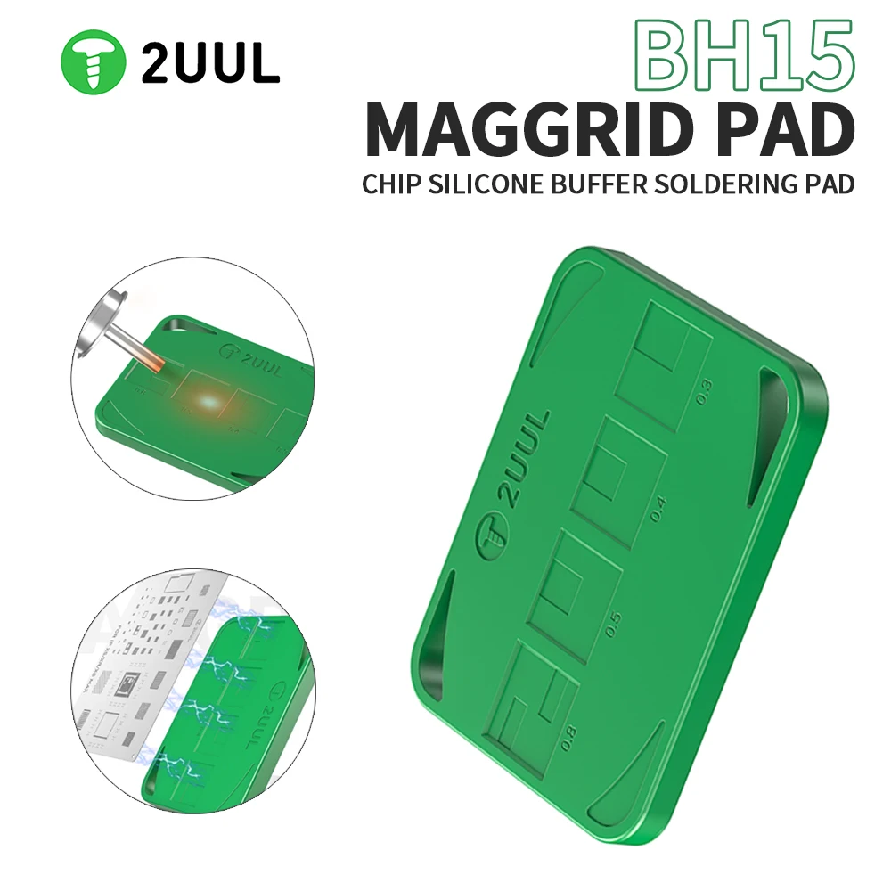 2UUL MAGGRID PAD Buffer Chip Magnetic Tinning Silicone Pad Arc Surface Design for Mobile Phone Repair Chip Tinning Tool