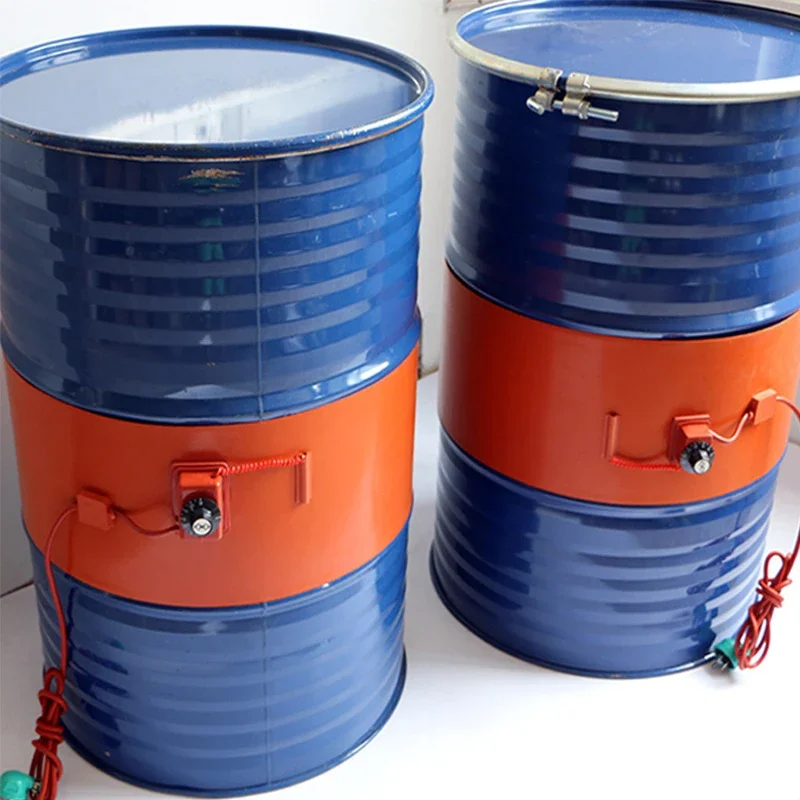 

220V 20-200L Silicone Band Drum Heater Blanket Oil Biodiesel Plastic Metal Drum Heater Barrel Gas Tank Knob Temperature Control