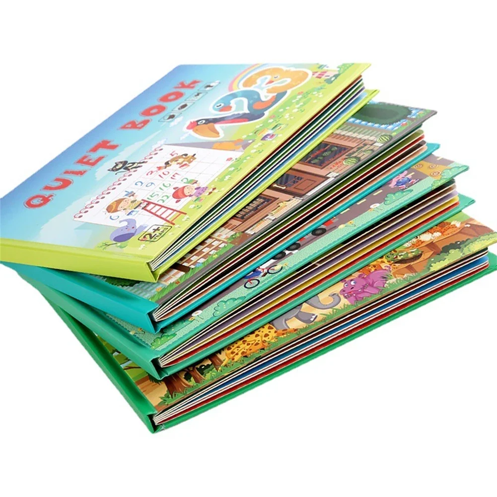 Rustige Boek Sticker Puzzels Speelgoed Baby Educatief Montessori Vroege Educatie Kinderen Cognitieve Pasta Matching Kaartspel Speelgoed