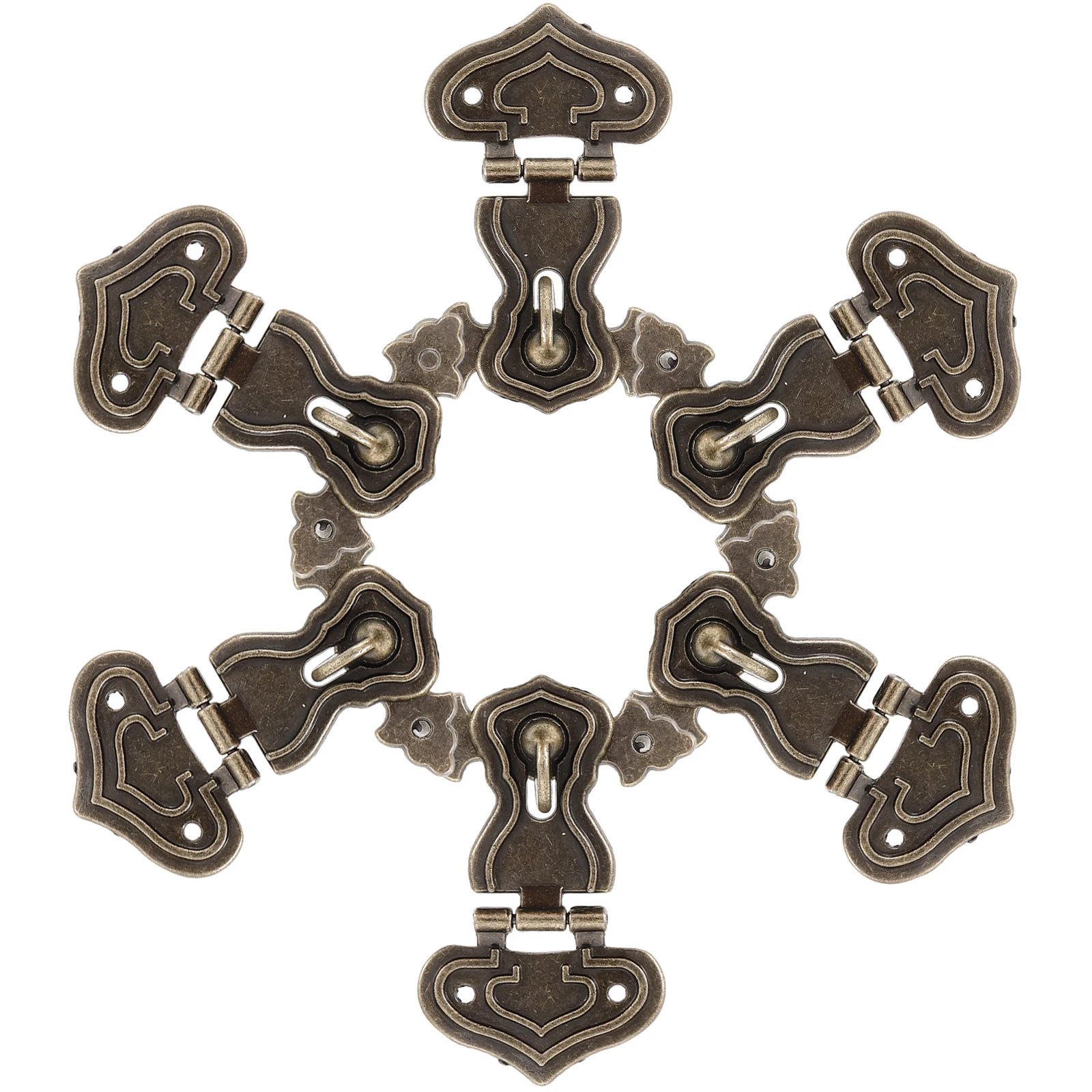 

6pcs Retro Box Buckle Hasp Lock Latch Gourd Zinc Alloy Small Jewelry Boxes 63x47mm Vintage Metal Hardware for Wooden