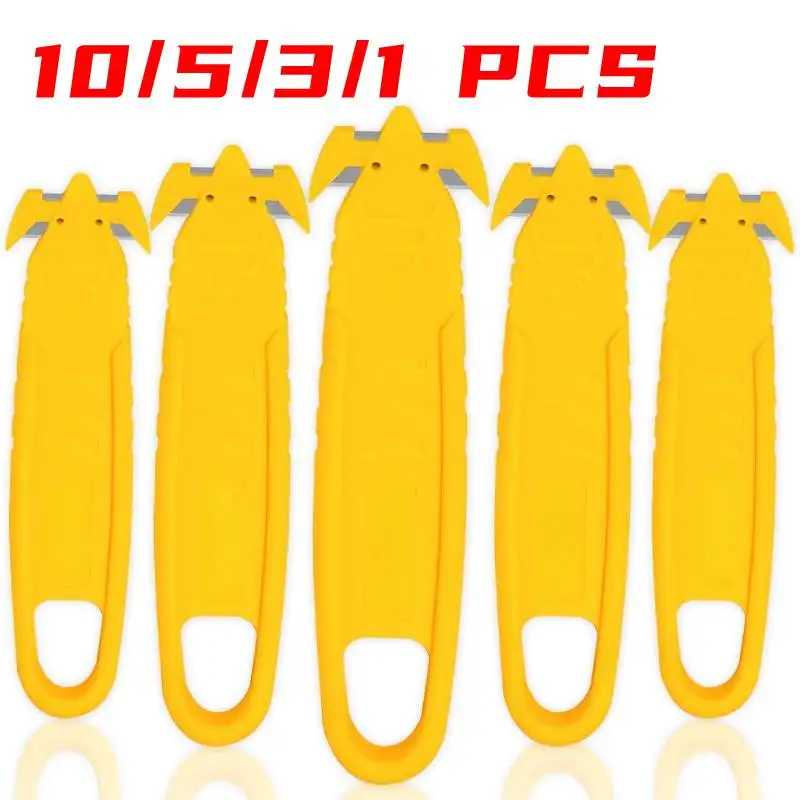 10/5/3/1PC Safety Box Cutter Utility Knife Double-sided Blade Cardboard Parcel Package Tape House Office Security Knife Tools