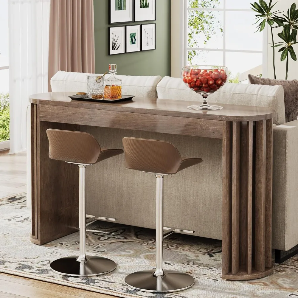 

9" Long Bar Table, Farmhouse Kitchen Counter Height Table with Sturdy Frame, Wooden Bar Height Pub Table for Dining Room