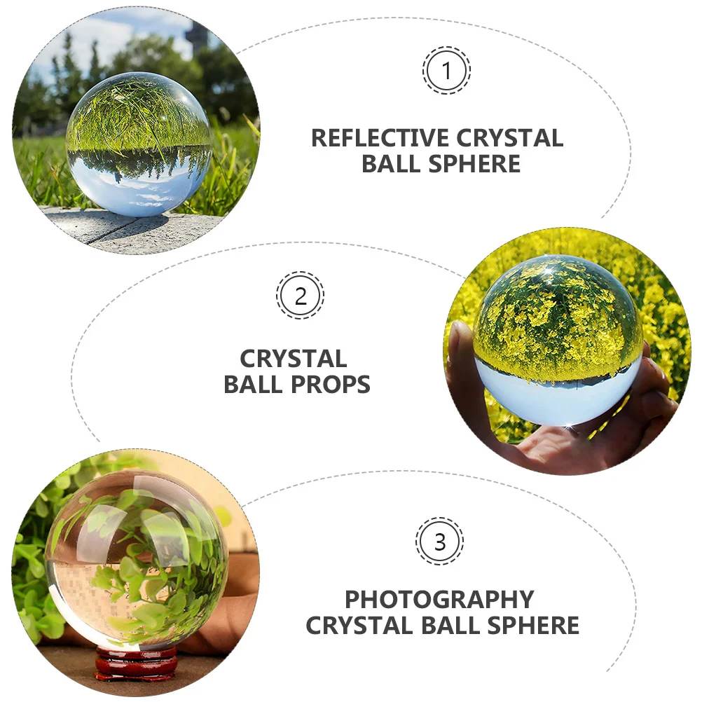 

Crystal Ball Photography Prop Clear Reflective Sphere Compact Portable Chic Art Decor Unique Gift Photo Accessory