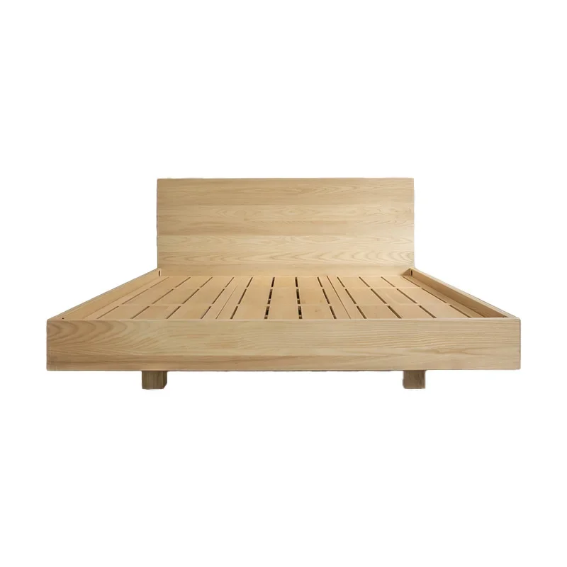 Nordic all solid wood bed Japanese log suspension bed ash wood 1.8 meters double master bedroom 1.5m