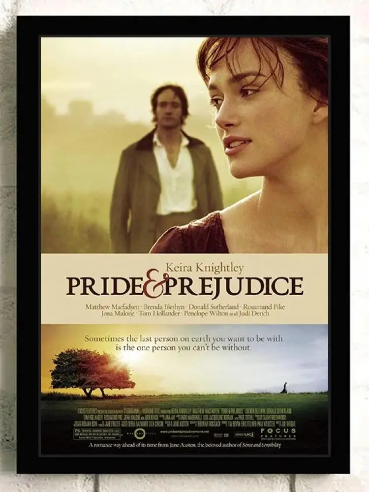 Classic Film Pride and Prejudice Keira Knightley Poster 2005,Vintage Movie Paint Canvas Printing for Living Room Home Wall Decor