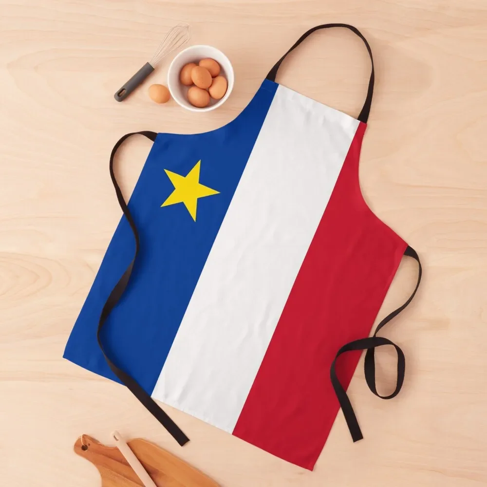 

Acadie Acadia Flag blue white red North American New Brunswick Acadian French Canada HD Apron Nursing Costume Waiter Apron