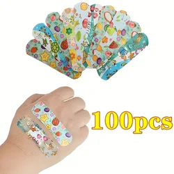 100Pcs Kids Bandages Bulk Kids Cute Cartoon Bandages Flexible Adhesive Strips Medical Waterproof Breathable for Children