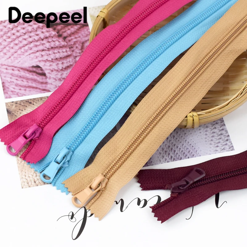 5/10Pcs Deepeel 5# Nylon Zippers 15/20/25/30cm Close-end Bag Down Jacket Decorative Zipper Sewing Closure Zip Repair Material