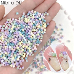 100pcs 3D Mixed Resin Rose Rhinestones Nail Art Charms Simulation Rose Flowers Nails Decoration DIY Manicure Accessories Crafts