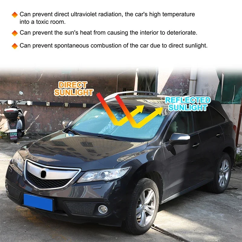 Silver Tape Car Front Windshield Thermal Curtain Shading Sunscreen For ACURA RDX TB3 2013-2022 Interior Car Accessories